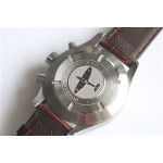 Pilot Chrono SS IW387802 Grey Dial 1:1 Best Edition Brown Leather Strap A7750 ZF