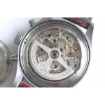 Pilot Chrono SS IW387802 Grey Dial 1:1 Best Edition Brown Leather Strap A7750 ZF