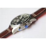 Pilot Chrono SS IW377719 Best Edition Grey Dial Brown Leather Strap A7750 ZF