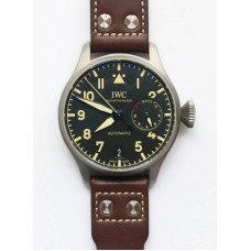 Big Pilot IW501004 Titanium ZF 1:1 Best Edition Black Dial on Brown Leather Strap A52110