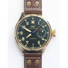 Big Pilot IW501005 Real Bronze 1:1 Best Edition Black Dial on Brown Leather Strap A52000 ZF