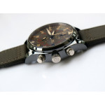 Pilot Chrono Top Gun IW389002 Real Ceramic 1:1 Best Edition Gray Dial on Green Calfskin Strap A7750 ZF