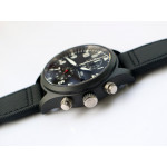 Pilot Chrono Top Gun IW389001 Real Ceramic 1:1 Best Edition Black Dial on Black Calfskin Strap A7750 ZF