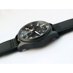 Pilot Chrono Top Gun IW389001 Real Ceramic 1:1 Best Edition Black Dial on Black Calfskin Strap A7750 ZF