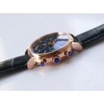 Portofino Chrono RG 1:1 Best Edition Blue Dial Gold Markers Leather Strap A7750 ZF