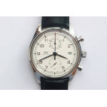 Portugieser Chrono Classic 42 IW390406 SS 1:1 Best Edition White dial Leather Strap A7750 ZF