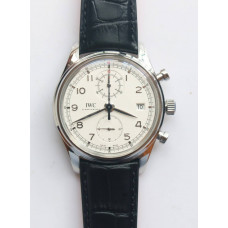 Portugieser Chrono Classic 42 IW390406 SS 1:1 Best Edition White dial Leather Strap A7750 ZF