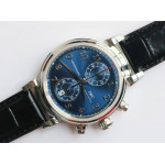 Da Vinci Chrono Laureus IW393402 SS 1:1 Best Edition Blue Dial SS Leather Strap A7750 ZF