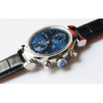 Da Vinci Chrono Laureus IW393402 SS 1:1 Best Edition Blue Dial SS Leather Strap A7750 ZF