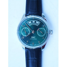 Portuguese Real PR Real Annual Calendar IW503510 1:1 Best Edition Green Dial on Black Leather Strap A52850 ZF