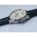 Portuguese Real PR Real Annual Calendar IW5035 1:1 Best Edition White Dial Blue Markers on Blue Leather Strap A52850 ZF