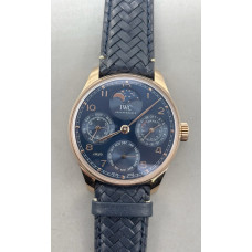 Portugieser Perpetual Calendar RG 5033 1:1 Best Edition Blue Dial on Black Leather Strap APSF A52610
