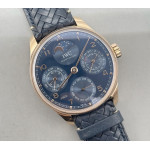 Portugieser Perpetual Calendar RG 5033 1:1 Best Edition Blue Dial on Black Leather Strap APSF A52610