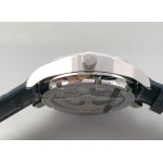 Portuguese IW358304 1:1 Best Edition SS White Dial Blue Markers Blue Leather Strap YLF A82200