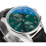 Portuguese Chrono IW3716 1:1 Best Edition Green Dial Leather Strap V6SF A7750