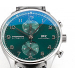 Portuguese Chrono IW3716 1:1 Best Edition Green Dial Leather Strap V6SF A7750