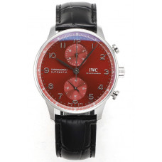 Portuguese Chrono IW3716 1:1 Best Edition Red Dial Leather Strap V6SF A7750