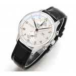 Portuguese Chrono IW3716 1:1 Best Edition White Dial RG Markers Leather Strap V6SF A7750