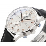 Portuguese Chrono IW3716 1:1 Best Edition White Dial RG Markers Leather Strap V6SF A7750