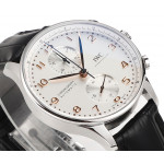 Portuguese Chrono IW3716 1:1 Best Edition White Dial RG Markers Leather Strap V6SF A7750