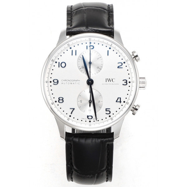 Portuguese Chrono IW3716 1:1 Best Edition White Dial Blue Markers Leather Strap V6SF A7750