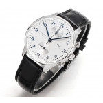 Portuguese Chrono IW3716 1:1 Best Edition White Dial Blue Markers Leather Strap V6SF A7750