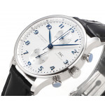 Portuguese Chrono IW3716 1:1 Best Edition White Dial Blue Markers Leather Strap V6SF A7750