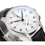 Portuguese Chrono IW3716 1:1 Best Edition White Dial Blue Markers Leather Strap V6SF A7750