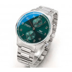 Portuguese Chrono IW3716 1:1 Best Edition Green Dial SS Bracelet V6SF A7750