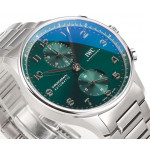 Portuguese Chrono IW3716 1:1 Best Edition Green Dial SS Bracelet V6SF A7750