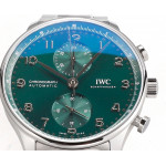 Portuguese Chrono IW3716 1:1 Best Edition Green Dial SS Bracelet V6SF A7750