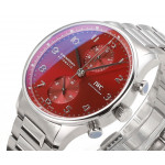 Portuguese Chrono IW3716 1:1 Best Edition Red Dial SS Bracelet V6SF A7750