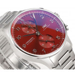 Portuguese Chrono IW3716 1:1 Best Edition Red Dial SS Bracelet V6SF A7750