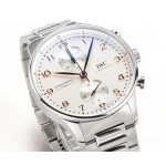 Portuguese Chrono IW3716 1:1 Best Edition White Dial RG Markers on SS Bracelet V6SF A7750