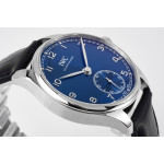 Portuguese IW358304 1:1 Best Edition SS Blue Dial Silver Markers Leather Strap ZF A82200