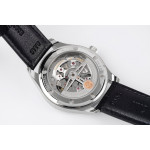 Portuguese IW358304 1:1 Best Edition SS Blue Dial Silver Markers Leather Strap ZF A82200