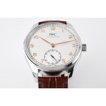 Portuguese IW358304 1:1 Best Edition SS White Dial RG Markers Leather Strap ZF A82200