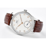 Portuguese IW358304 1:1 Best Edition SS White Dial RG Markers Leather Strap ZF A82200