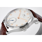 Portuguese IW358304 1:1 Best Edition SS White Dial RG Markers Leather Strap ZF A82200