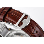 Portuguese IW358304 1:1 Best Edition SS White Dial RG Markers Leather Strap ZF A82200