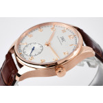 Portuguese IW358306 1:1 Best Edition RG White Dial RG Markers Brown Leather Strap ZF A82200