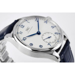 Portuguese IW358304 1:1 Best Edition SS White Dial Blue Markers Blue Leather Strap ZF A82200