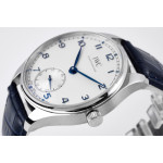 Portuguese IW358304 1:1 Best Edition SS White Dial Blue Markers Blue Leather Strap ZF A82200