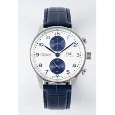 Portugieser Chronograph Edition 1:1 Best Edition White/Blue Dial Leather Strap AZF