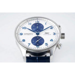 Portugieser Chronograph Edition 1:1 Best Edition White/Blue Dial Leather Strap AZF