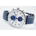 Portugieser Chronograph Edition 1:1 Best Edition White/Blue Dial Leather Strap AZF