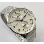 Portuguese Chrono IW3716 1:1 Best Edition White Dial Blue Markers on SS Bracelet V6SF A7750