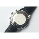 Portuguese Chrono 1:1 Best Edition SS Black Dial SS Markers Leather Strap ZF V3 A7750 (Slim Movement)