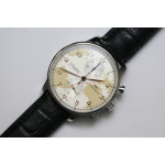 Portuguese 40mm Chrono SS Map Dial on Leather Strap A7750