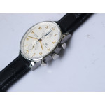 Portuguese IW371445 1:1 Best Edition SS White Dial RG Markers on Brown Leather Strap ZF V3 A7750 (Slim Movement)